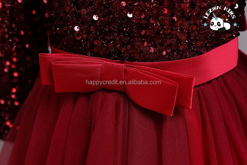 LEZONKIDS - Wholesale Kids Princess Dance Dress Waist Bow Girls Sequin Elegant Dress for Party Birthday Wear